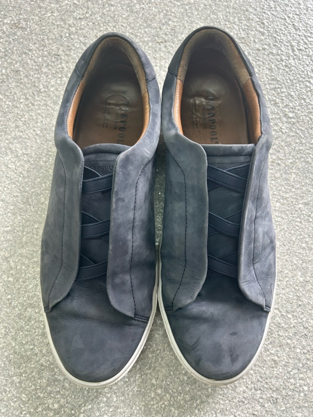 Liverpool Men's Blue Suede Slip-On Sneakers